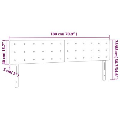 vidaXL sengegavl med LED-lys 180x5x78/88 cm stof sort