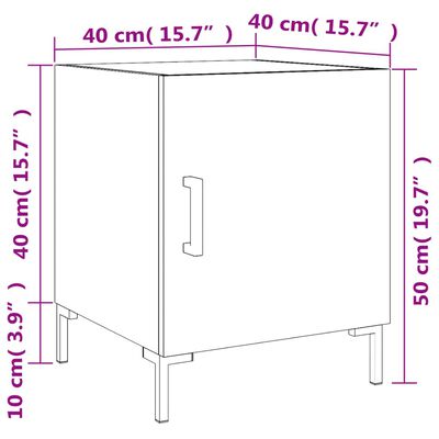 vidaXL sengeborde 2 stk. 40x40x50 cm konstrueret træ sort