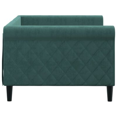 vidaXL daybed 90x200 cm velour mørkegrøn