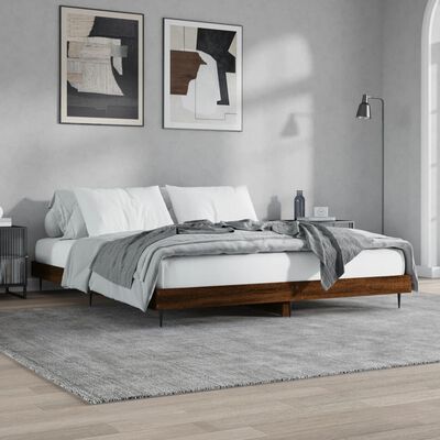 vidaXL sengestel 180x200 cm konstrueret træ brun eg