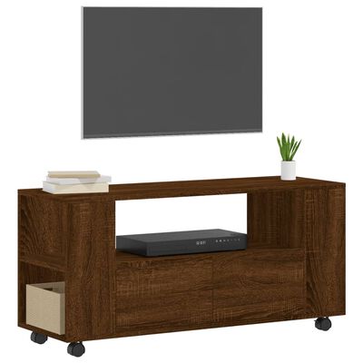 vidaXL tv-bord 102x34,5x43 cm konstrueret træ brun egetræsfarve