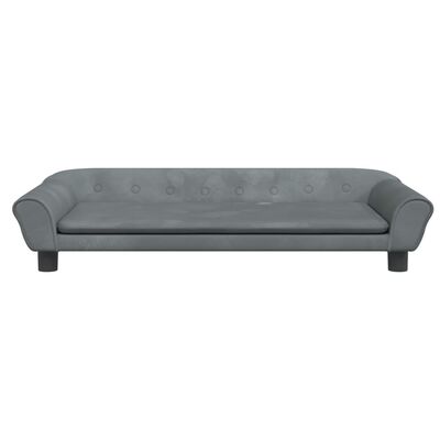 vidaXL sofa til børn 100x50x26 cm velour mørkegrå