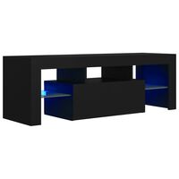 vidaXL tv-bord med LED-lys 120x35x40 cm sort