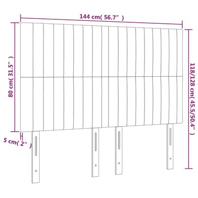 vidaXL sengegavle 4 stk. 72x5x78/88 cm stof blå