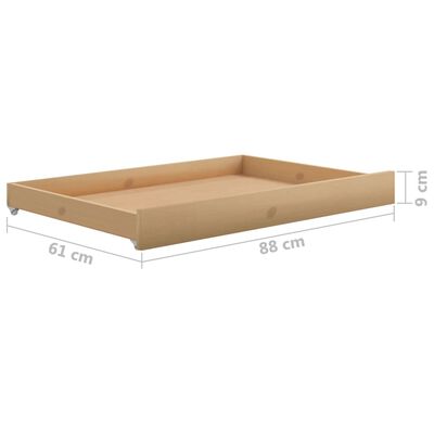 vidaXL daybed med skuffer 90x200 cm massivt fyrretræ gyldenbrun