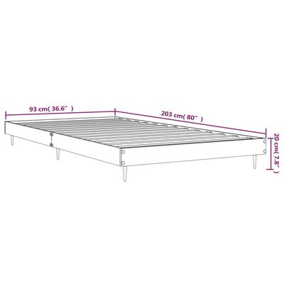 vidaXL sengeramme 90x200 cm uden madras konstrueret træ brunt eg