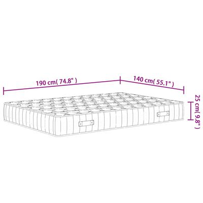 vidaXL springmadras m. pocket-fjedre medium fasthed 180x200 cm