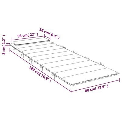 vidaXL hynde til liggestol 180x60x3 cm oxfordstof grøn