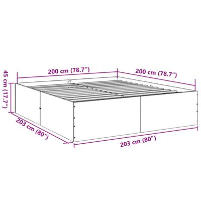 vidaXL sengestel 200x200 cm konstrueret træ sort