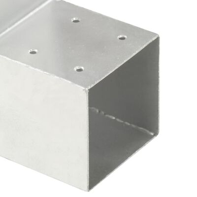 vidaXL stolpebeslag L-form 4 stk. 71x71 mm galvaniseret metal