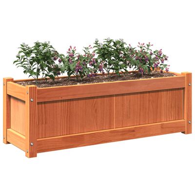 vidaXL plantekasse 90x31x31 cm massivt fyrretræ gyldenbrun