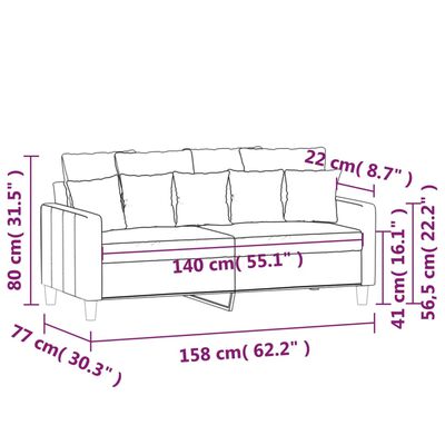 vidaXL 2-personers sofa 140 cm fløjl brun