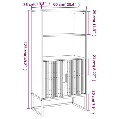 vidaXL højskab 60x35x125 cm konstrueret træ