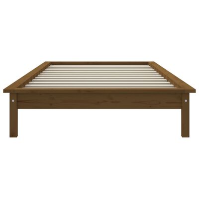 vidaXL sengeramme 75x190 cm Small Single massivt fyrretræ gyldenbrun