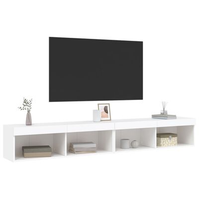 vidaXL tv-borde 2 stk. med LED-lys 100x30x30 cm hvid