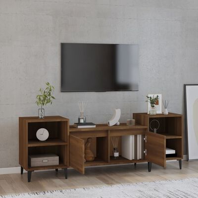 vidaXL tv-bord 160x35x55 cm konstrueret træ brun egetræsfarve