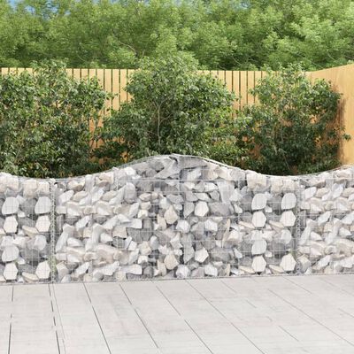 vidaXL buede gabionkurve 40 stk. 200x30x80/100 cm galvaniseret jern