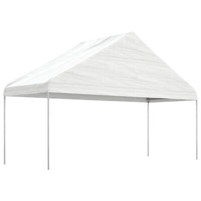 vidaXL pavillon med tag 13,38x5,88x3,75 m polyethylen hvid