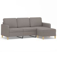 vidaXL 3-personers sofa med fodskammel 180 cm stof Gråbrun