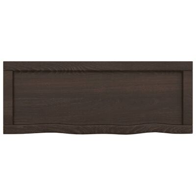 vidaXL bordplade til badeværelse 80x30x(2-6) cm massivt træ mørkebrun