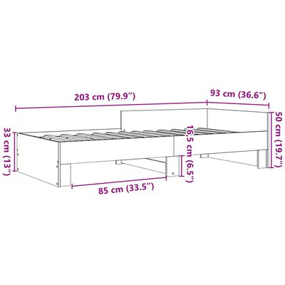 vidaXL sengeramme 90x200 cm uden madras konstrueret træ sonoma-eg