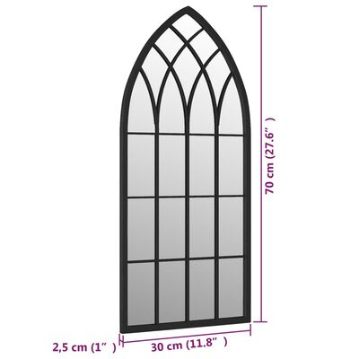 vidaXL havespejl 70x30 cm jern sort