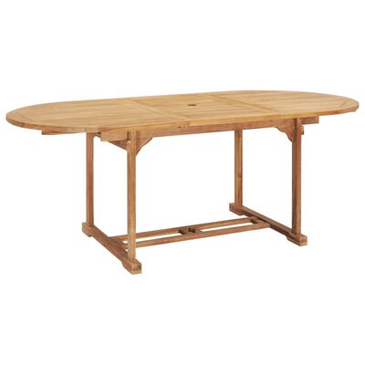 vidaXL udendørs spisebordssæt 7 dele 150-200x100x75 cm massivt teak