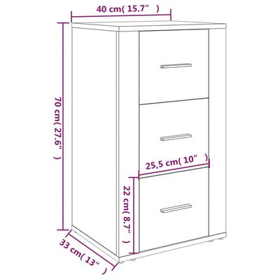 vidaXL skænk 40x33x70 cm konstrueret træ betongrå