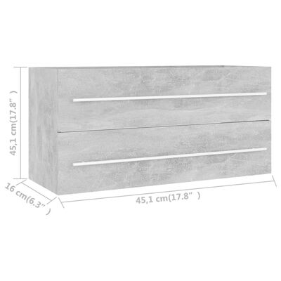 vidaXL møbelsæt til badeværelse 2 dele konstrueret træ betongrå