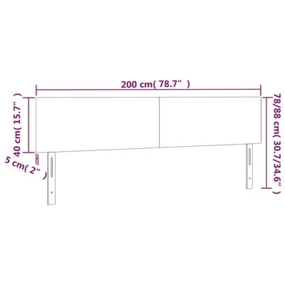 vidaXL sengegavl med LED-lys 200x5x78/88 cm stof grøn