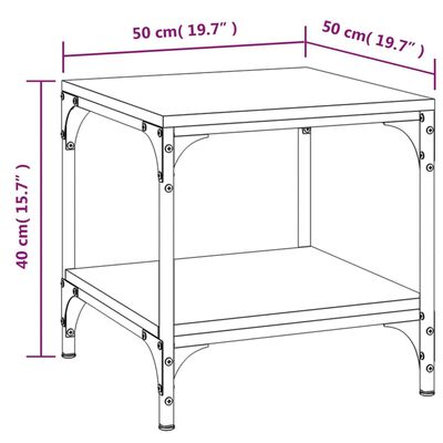 vidaXL sofabord 50x50x40 cm konstrueret træ røget egetræsfarve