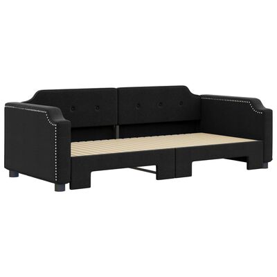 vidaXL daybed med udtræk 90x200 cm stof sort