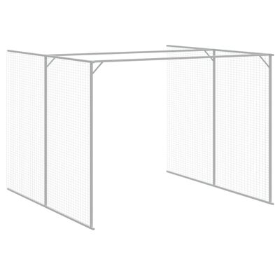 vidaXL hundehus med løbegård 214x661x181 cm galvaniseret stål antracit