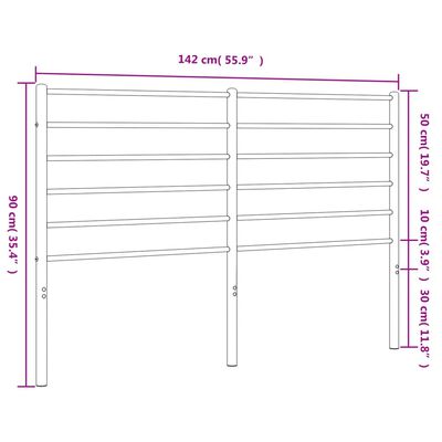 vidaXL sengegavl 135 cm metal hvid