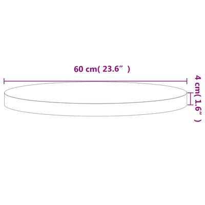 vidaXL bordplade Ø60x4 cm rund massivt bøgetræ