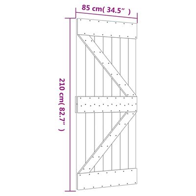 vidaXL dør NARVIK 85x210 cm massivt fyrretræ