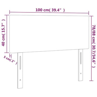 vidaXL sengegavl med LED-lys 100x5x78/88 cm kunstlæder brun