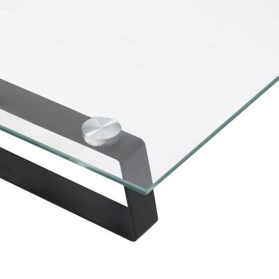 vidaXL skærmstander 100x20x8 cm hærdet glas og metal sort