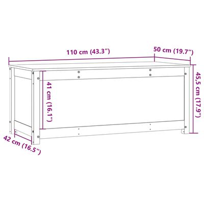 vidaXL opbevaringskasse 110x50x45,5 cm massivt fyrretræ hvid