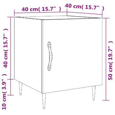 vidaXL sengeborde 2 stk. 40x40x50 cm konstrueret træ sort