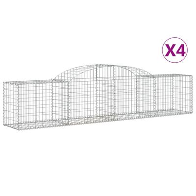 vidaXL buede gabionkurve 4 stk. 300x50x60/80 cm galvaniseret jern