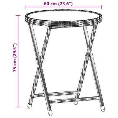 vidaXL bistrosæt til haven 3 dele med hynder polyrattan og glas beige