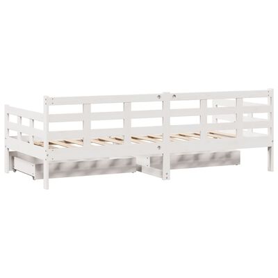 vidaXL daybed med skuffer 80x200 cm massivt fyrretræ hvid