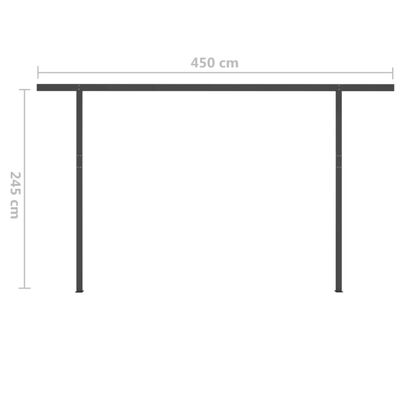 vidaXL markise m. LED-lys + vindsensor 4x3 m automatisk gul og hvid