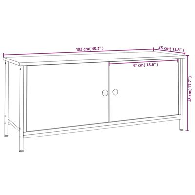 vidaXL tv-bord med låger 102x35x45 cm konstrueret træ sort