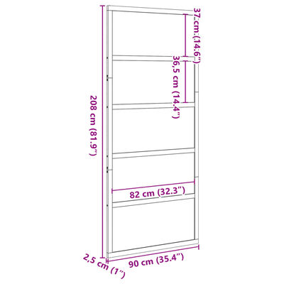 vidaXL skydedør 90x208 cm massivt fyrretræ hvid