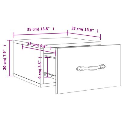 vidaXL væghængte sengeborde 2 stk. 50x36x25 cm hvid højglans