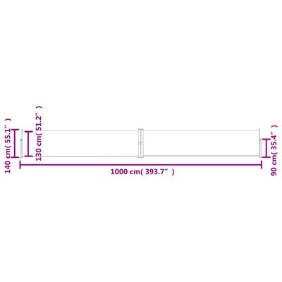 vidaXL sammenrullelig sidemarkise 140 x 1000 cm blå