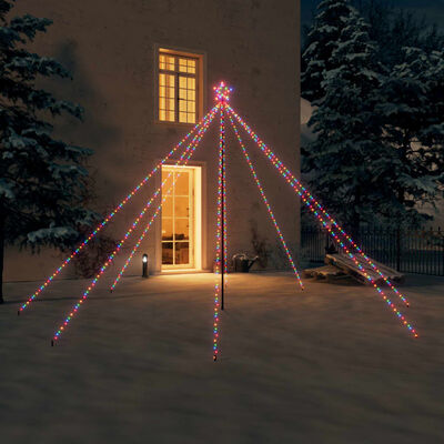 vidaXL lysende juletræ 3,6 m 576 LED'er inde/ude farverigt lys