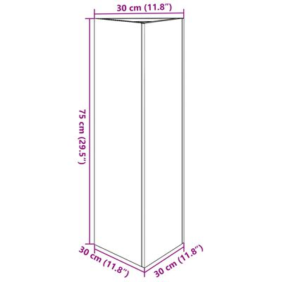 vidaXL plantekrukke 30x26x75 cm trekantet stål hvid